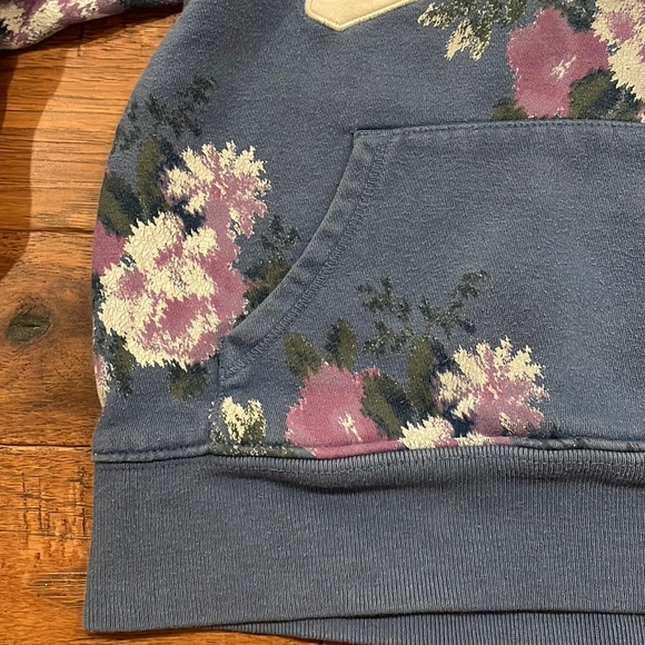 Gap Kids Girls Hooded Flowered Sweatshirt- Size Small - Picture 7 of 16
